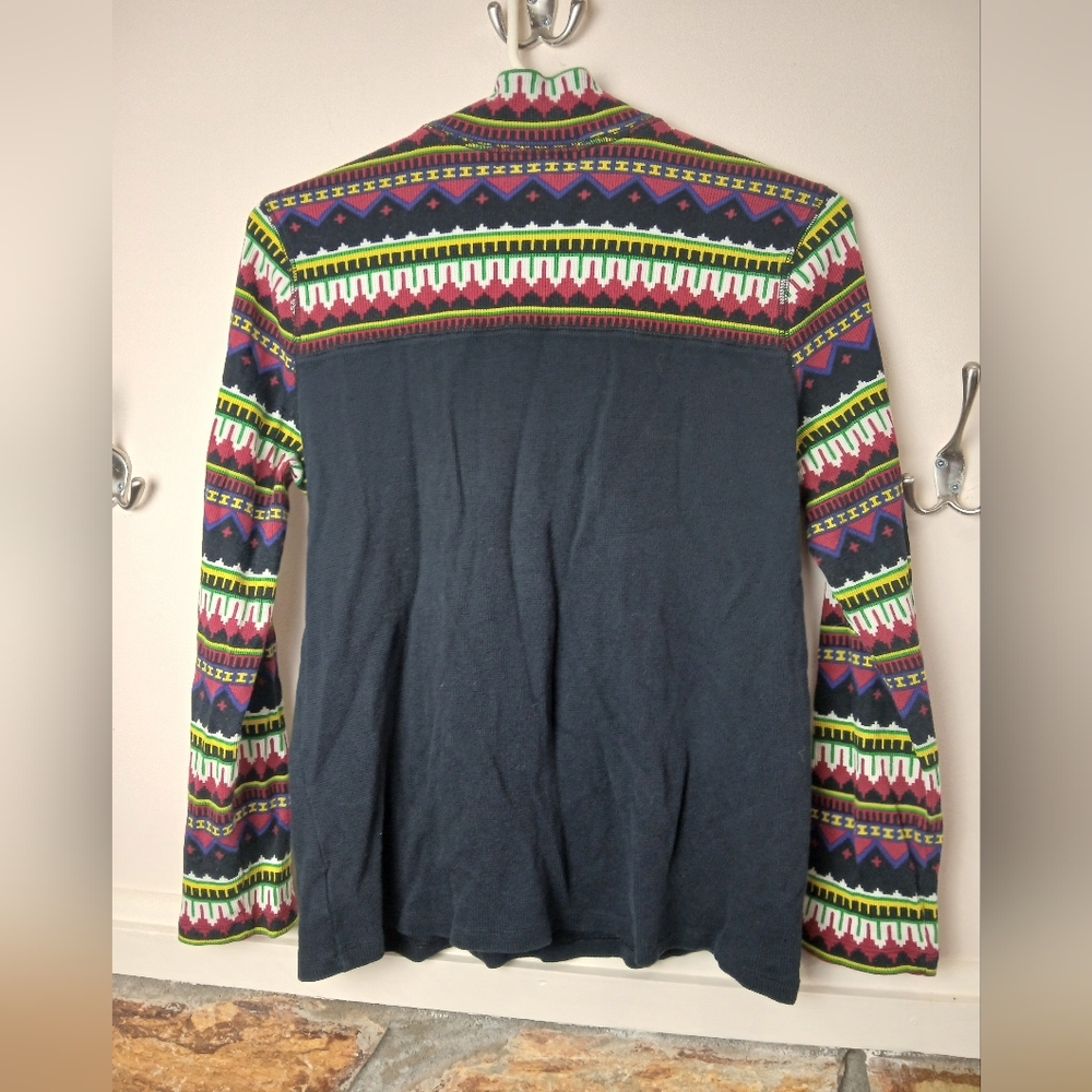 Lauren Active Ralph Lauren Black Thermal Aztex ¼ Zip Top Size 1X - Picture 5 of 5